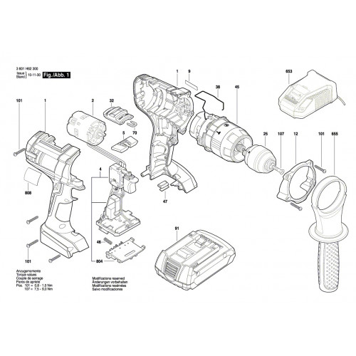 Запчасти для ударного шуруповерта Bosch GSB 18VE-2-LI